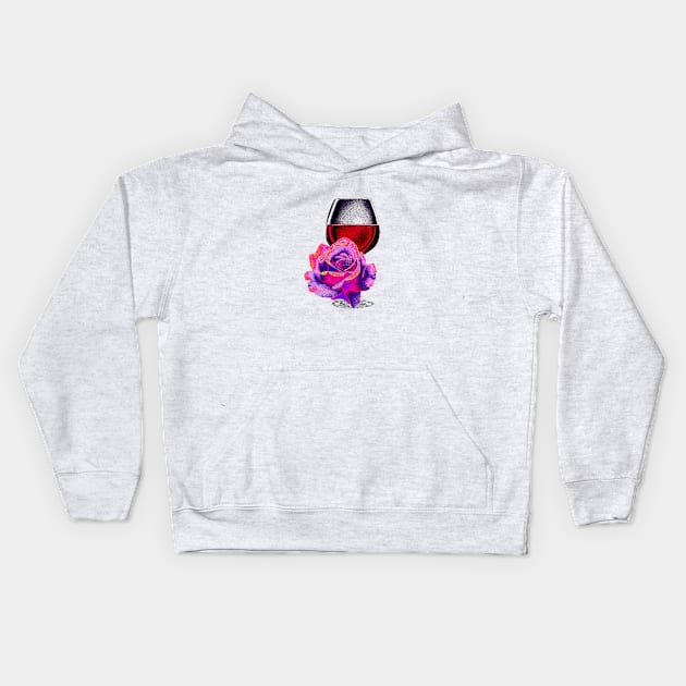 wine and rose Kids Hoodie by abdoos